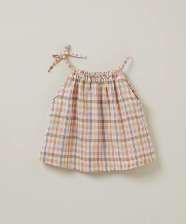 GIRL'S SINGLET CHECK TOP		
