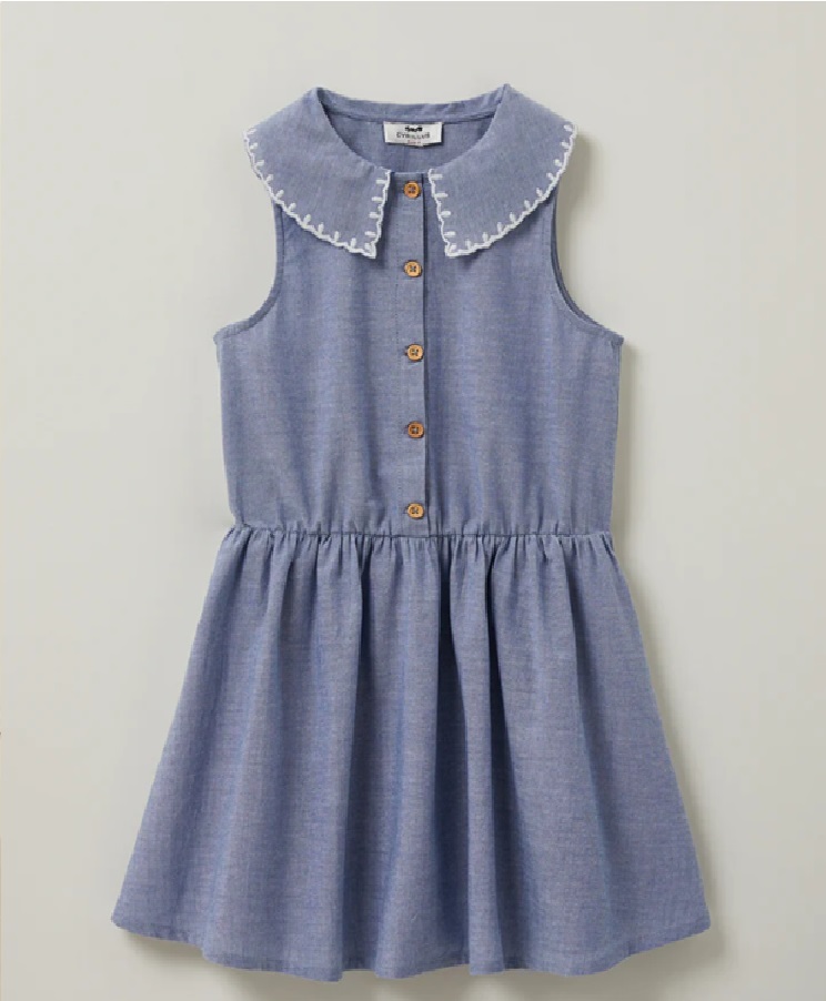 100% cotton CHAMBRAY GIRLS DRESS