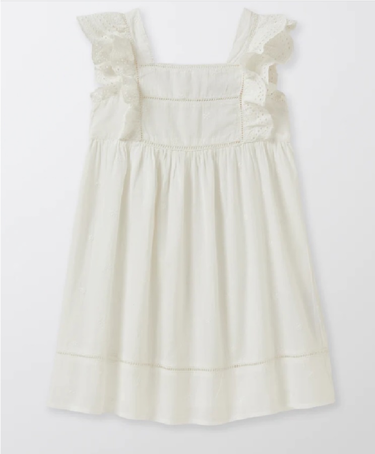 100% cotton  broderie anglaise GIRLS DRESS