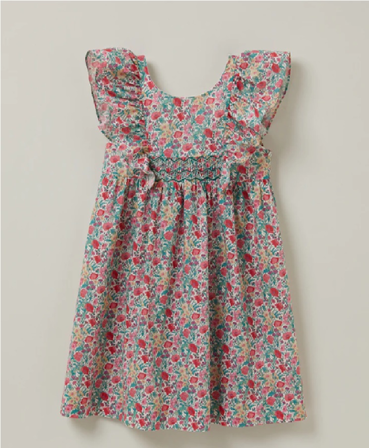 100% cotton.GIRLS LIBERTY PRINT DRESS		