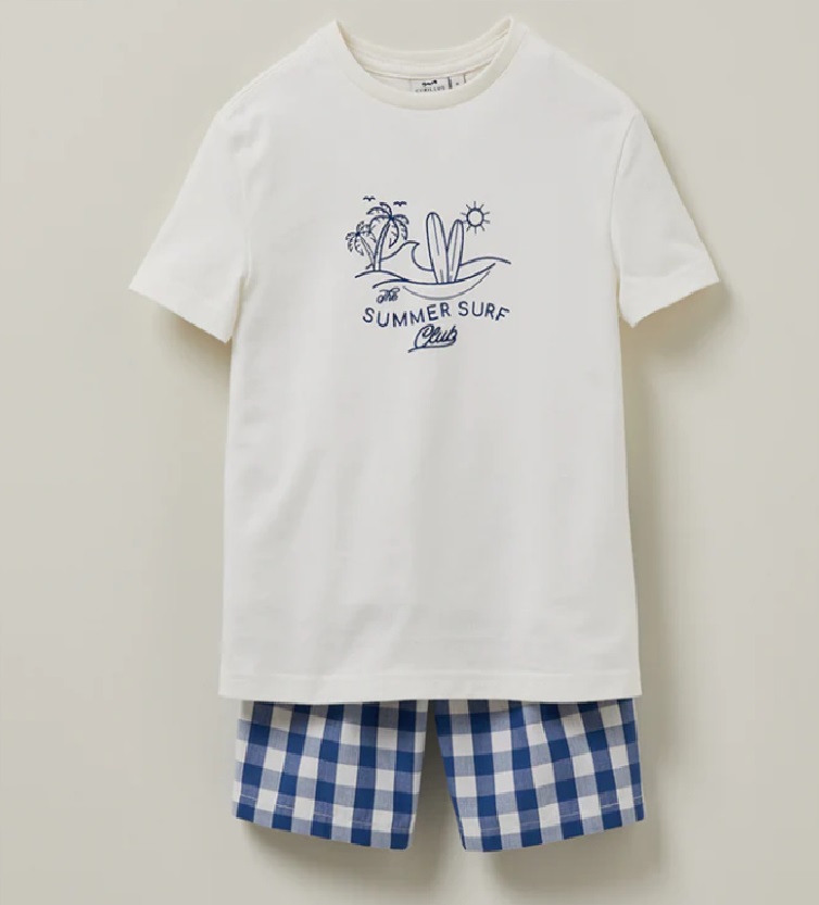 100% COTTON Y/D CHECKD SHORTS  WITH  COTTON T-SHIRTS PYJAMA SETS



