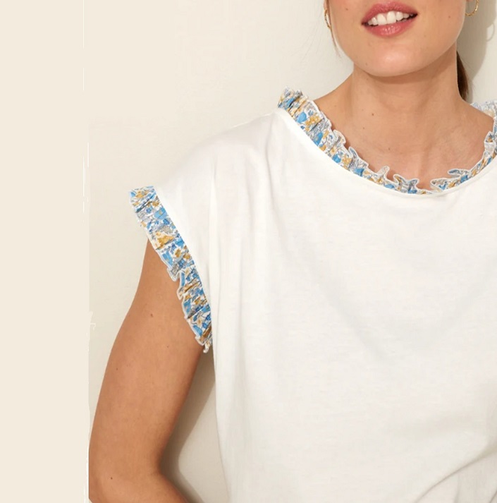viscose with liberty print frill
