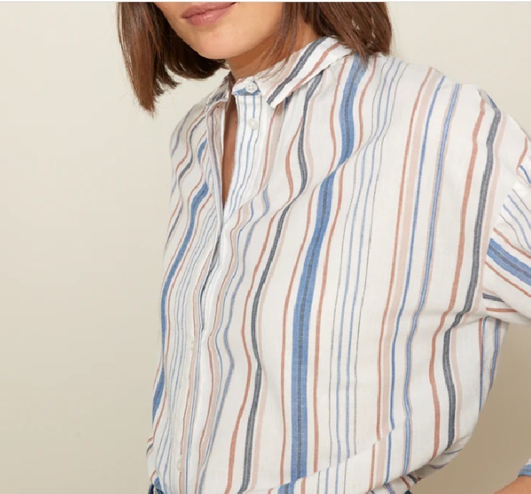 100% cotton y/d striped shirt
