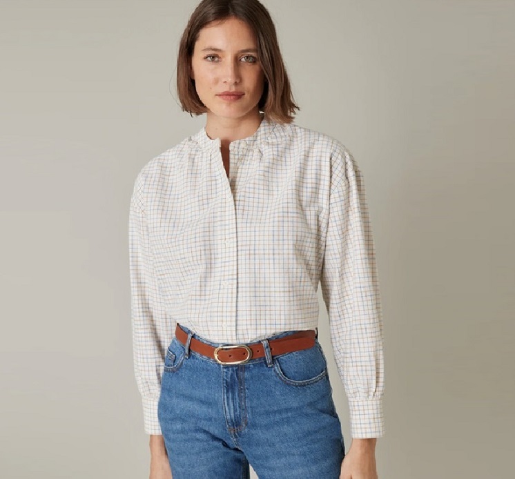 100% cotton tettersall checked blouse
