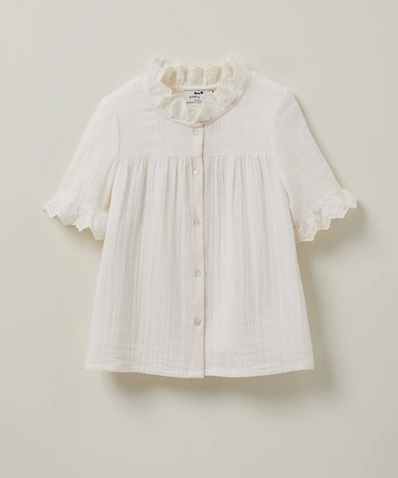 GIRL'S SHIRT WITH ANGLAISE